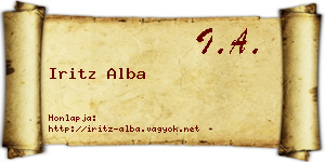 Iritz Alba névjegykártya